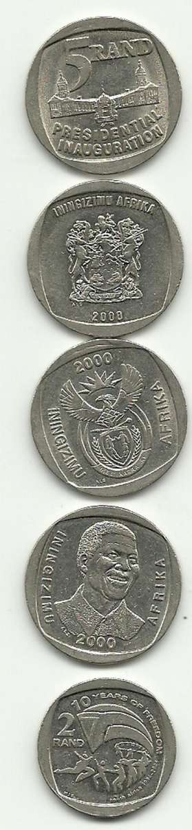 R5`S 1994 INAUGURATION -2000 OCOA -2000 NCOA-MANDELA & R2 10YEARS 2004