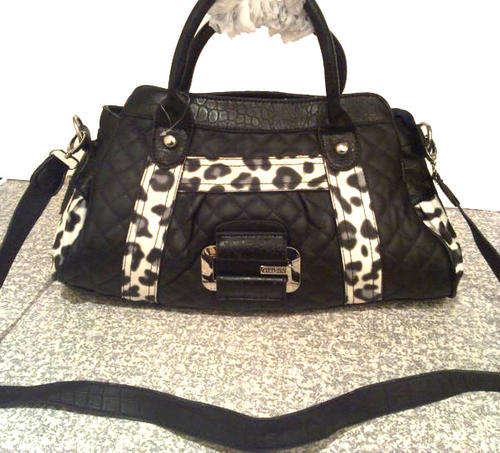 GUESS Black & White Zebra Quilted (Chanel Inspired) Zambia Identical Bag