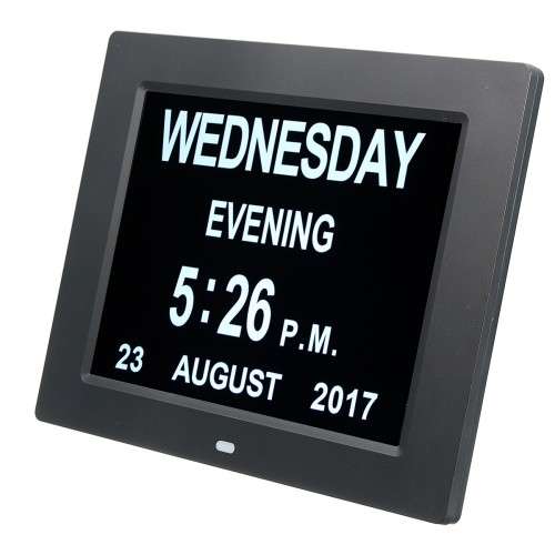 8 Inch LED Large Time Wall Clock With Digital Day Week Month Year Calendar (In Stock)