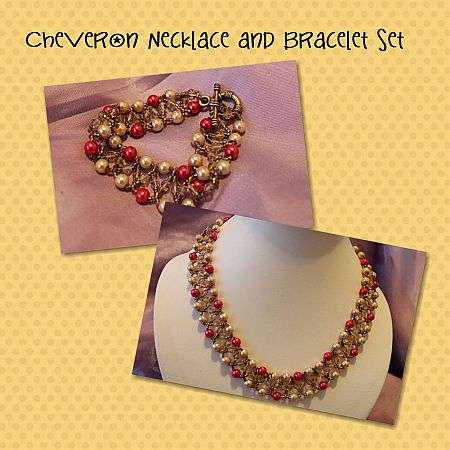 Casual Light Red Chevron Necklace for Janet