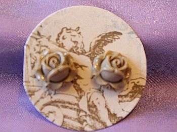 SALE! Coffee Rose Stud Earrings