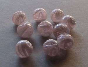 Pink marble effect ball beads  (10 in packet)