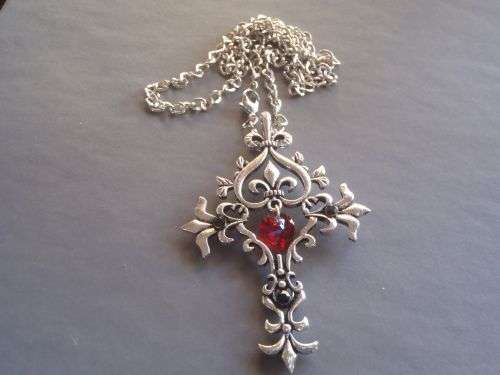 Red Gothic Style Cross pendant