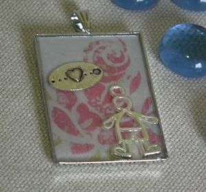 Love and Roses Resin style Pendant (with chain necklace)