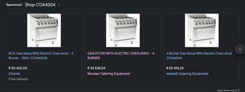 Pre-Owned GAS STOVE WITH ELECTRIC OVEN ANVIL  4 BURNER - NO RESERVE