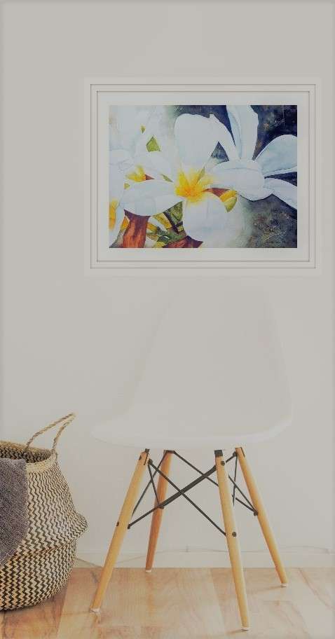 Original Painting by Lorna Pauls - Frangipani 1 (42 x 29.5 cm or 16.5 x 11.5")