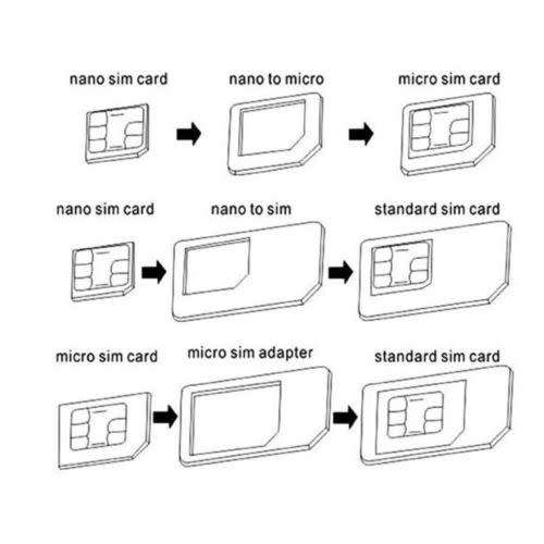 4 in 1 SIM Card Nano to Micro Standard Adapter Kit (Local Stock)