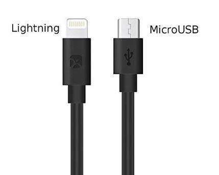 2 in 1 Iphone Lightning + Micro USB Cable Set
