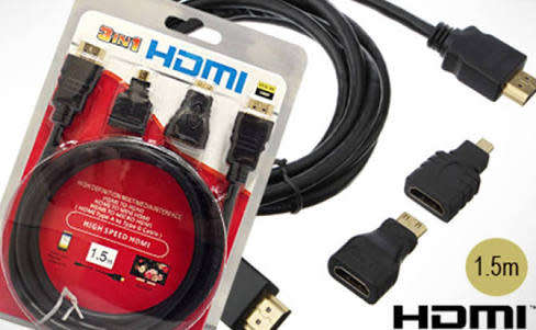 HDMI 3 in 1 HDMI to Micro and Mini HDMI