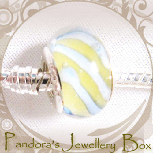 Stamped Murano EURO BEAD CHARM with 925 Stering Silver Core