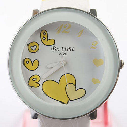 Ladies Fashion Watch - Leather Band & Heart Design