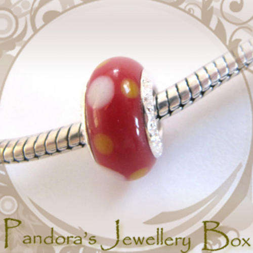Stamped MURANO Charm with 925 Core for Pandora Bracelet