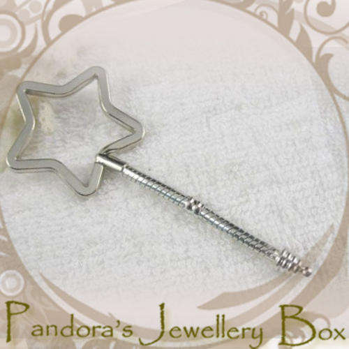 Siver Tone Star Keyring fits EURO Bead Charms