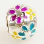 925 Sterling Silver Enamel Handpainted EURO Bead Charm