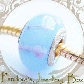 STAMPED Murano Lampwork Glass EURO Charm with 925 Sterling Silver Core for EURO Bracelet
