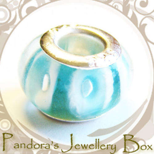 Murano Lampwork Glass EURO Charm with 925 Sterling Silver Core for EURO Bracelet