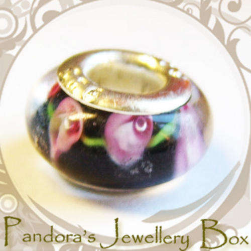 Murano Lampwork Glass EURO Charm with 925 Sterling Silver Core for EURO Bracelet