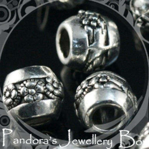 Daisy Barrel Tibetan Silver EURO Bead Charm