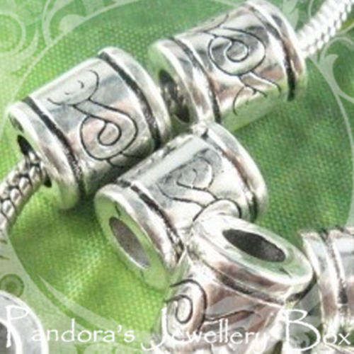 Large SILVER Plated EURO Bead Charm for EURO Charm Bracelet