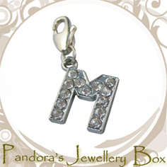 MAKE YOUR OWN UNIQUE CHARM BRACELET - Tibetan Silver Crystal LOBSTER CLASP Letter Charm