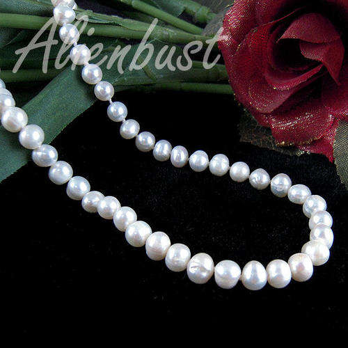 SALE!!! Classic Genuine Freshwater White Pearl 6-6.5mm Necklace - Grade A