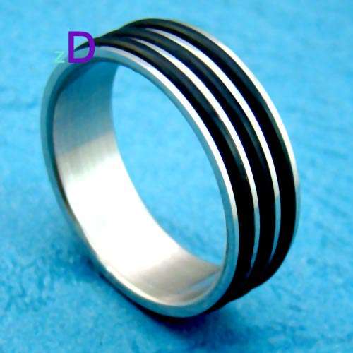 Men's Stainless 316L Steel Rubber Ring - Size 12.5