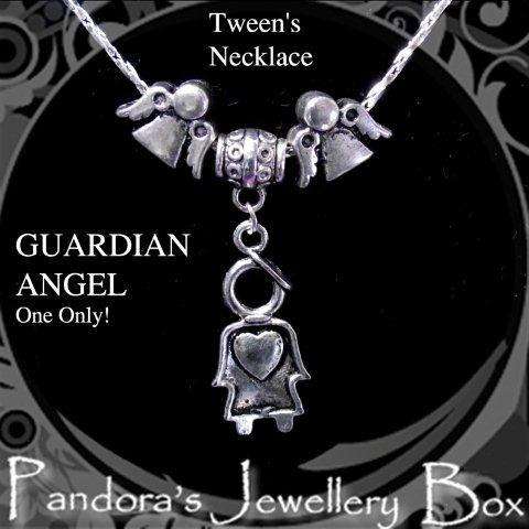 R1 - Unique Tween's GUARDIAN ANGEL Tibetan Silver Necklace