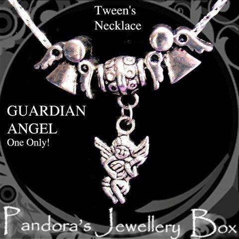 R1 - Unique Tween's GUARDIAN ANGEL Tibetan Silver Necklace