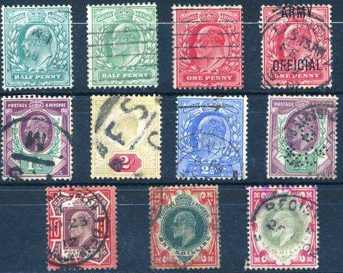 GB - KEVII - PART SET TO 1/- - USED - CV = R 1,400.00++ - VIEW BELOW