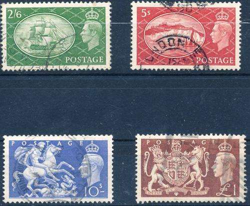 GB - KGVI - HIGH VALUES SET TO ONE POUND - CV = R 350.00!! - FINE USED - VIEW BELOW