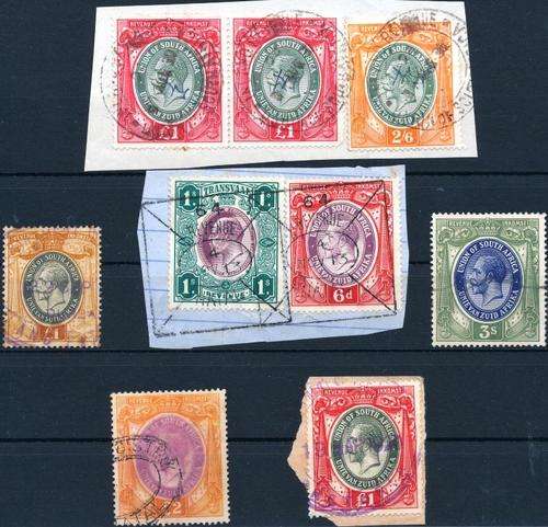 SA UNION - KGV & TVL - KEVII - HIGH VALUE FINE REVENUE STAMPS - VIEW BELOW