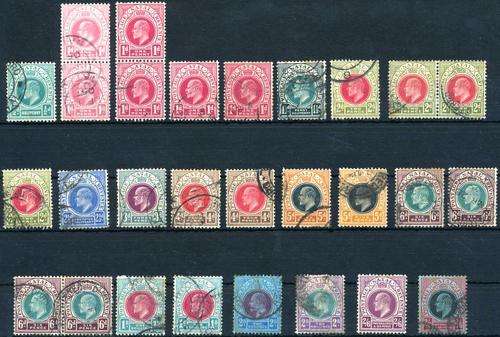 NATAL - KEVII -1902 & 1904 SET (MIXED) TO 2/6 - MANY SHADES - BOTH PRINTINGS - CV = R 2,045.00!! (X)