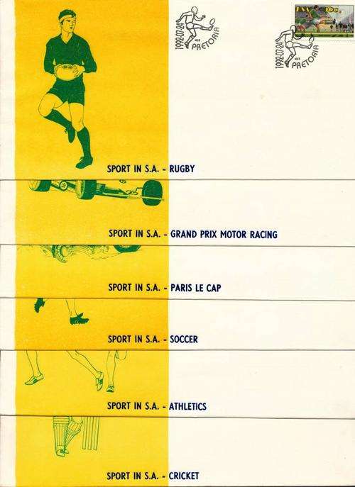 RSA - SPECIAL SET OF SPORTS COVERS - 6 OF THEM ALL WITH ORIGINAL CANCELS - VIEW BELOW