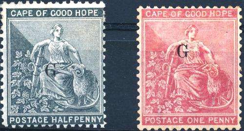 GRIQUALAND WEST - 1/2d (SACC4b) & 1d (SACC11e) - MINT - CV = R 2,800.00 - READ BELOW