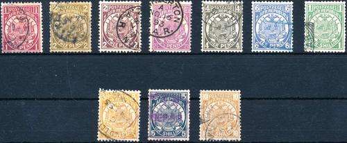 ZAR - 1885 - FINE SET USED ON CARD to 10/- - CAT VALUE = R 635.00 - READ AND VIEW BELOW