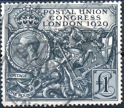 GB - KGV - "THE BIG ONE" - POSTAL UNION 1 POUND!! - SUPERB USED - CAT VALUE = R 9,950.00!!!! - (X)