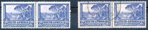 SA UNION - 1940 - SACC59 - 3d ULTRAMARINE - HINGED MINT & USED PAIRS - CV = R 85.00 - (X)