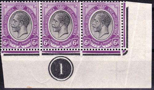 SA UNION - 1913 KINGS HEAD - 6d STRIP OF 3 CONTROLS - CAT VALUE = R 975.00!! - READ BELOW