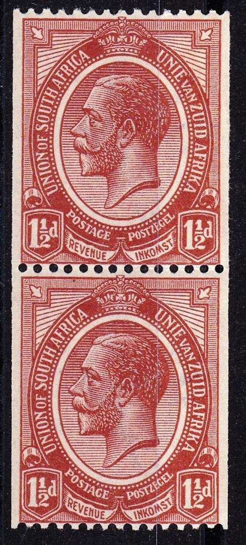 SA UNION - 1913 - KINGS HEADS - 1 1/2d COIL PAIR - UNM MINT!! - CAT VAL = R 700.00+++ - VIEW BELOW