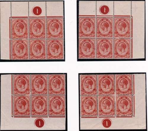 SA UNION - KINGS HEADS - ONE & A HALF PENNY - ALL 4 CORNER CONTROLS IN BLOCKS OF 6!! - CV = R 4,800