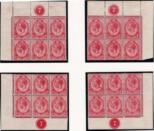 SA UNION - KINGS HEADS - ONE PENNY - ALL 4 CORNER CONTROLS IN BLOCKS OF 6!! - CV= R 4,050.00