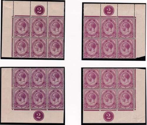 SA UNION - KINGS HEADS - 2d PLATE 2 - ALL 4 CORNERS IN BLOCKS OF 6!! - CV = R 6,000.00+ - READ BELOW