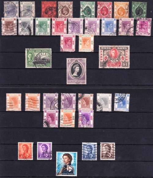 HONG KONG - QUEEN VIC, KGV, KGV & QE2 - AN ASSORTMENT ON CARD - GOOD VALUE HERE - VIEW BELOW
