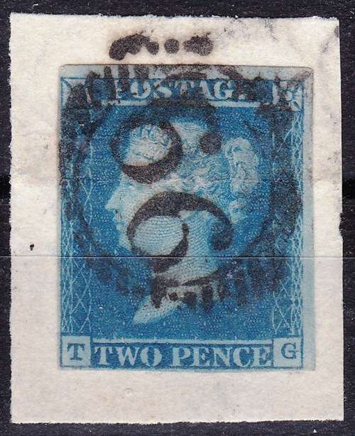 GB - QUEEN VICTORIA - 2d BLUE - 1841 - SG14 - ON PIECE - SUPERB USED - CV = R 1,700.00 - VIEW - (GB)