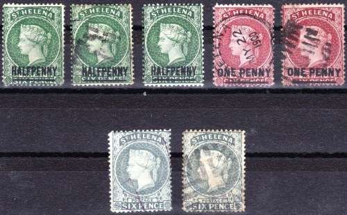 ST HELENA - 1884 - QUEEN VICTORIA - 1/2d, 1d OVERPRINTS ON 6d + 6d GREY - CAT VAL = R 1,156.00