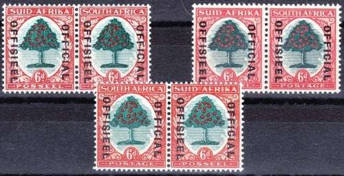 SA UNION - 6d - "OFFICIALS" - SACC30, 30c & 30d - MINT - CAT VAL = R 1,580.00!! - VIEW BELOW