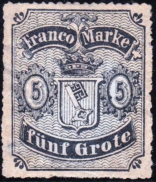 BREMEN - 1861 - 5 GRUTE - SG20 - MOUNTED MINT ( Partial Gum ) - CV = R 2,145.00 - VIEW BELOW (BRE)