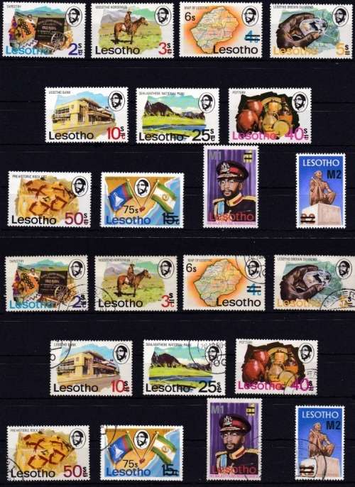 LESOTHO - 1980 - NEW CURRENCY - UNMOUNTED MINT & USED SETS - CV = R 370.00 - (LES)
