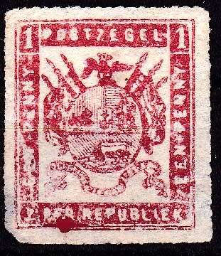 ZAR - 1872 - 1 PENNY - ROULETTE - SG29 MOUNTED - NO GUM - CV = R 1,700-00 - VIEW BELOW (ZAR)