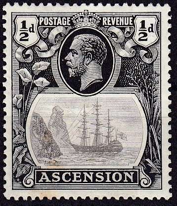 ASCENSION - 1924 - KGV - 1/2d - "CLEFT ROCK" - UNMOUNTED - SG10 - CV = R 1,780.00 - READ BELOW (ASC)